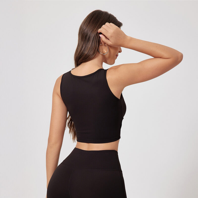 Front Double Ruch Longline Bra Top - Image 7