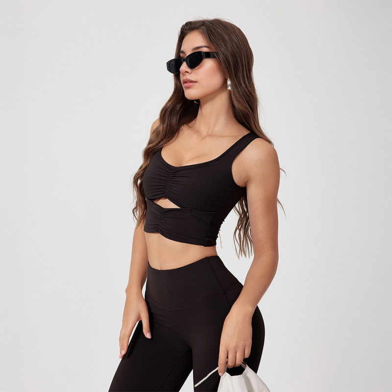 Front Double Ruch Longline Bra Top - Image 6