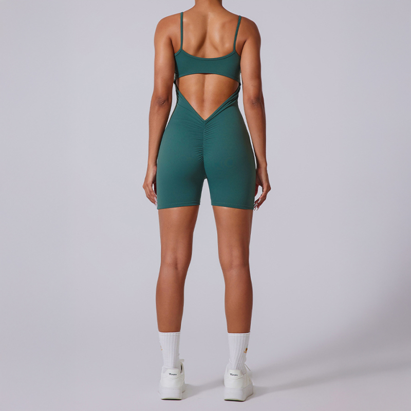 Ruched Open-back Jumpsuit